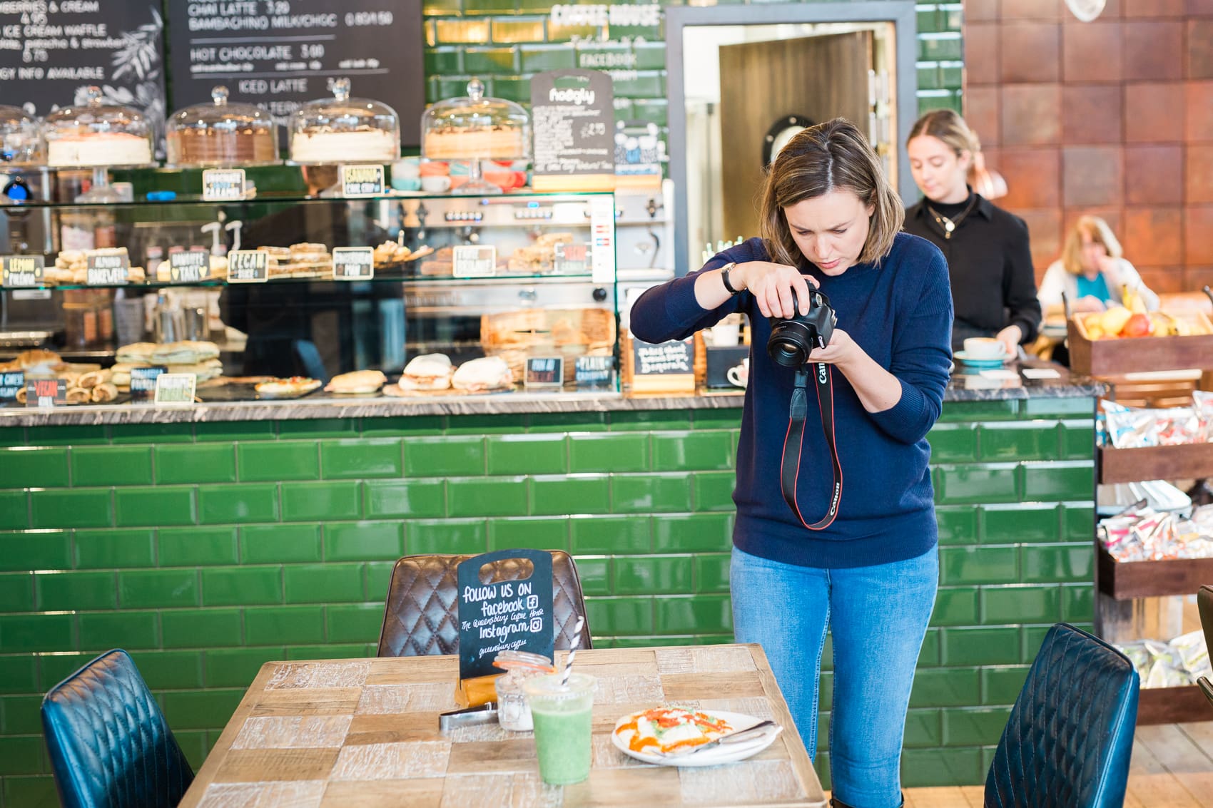 Me (Eb Gargano) photographing food on a table