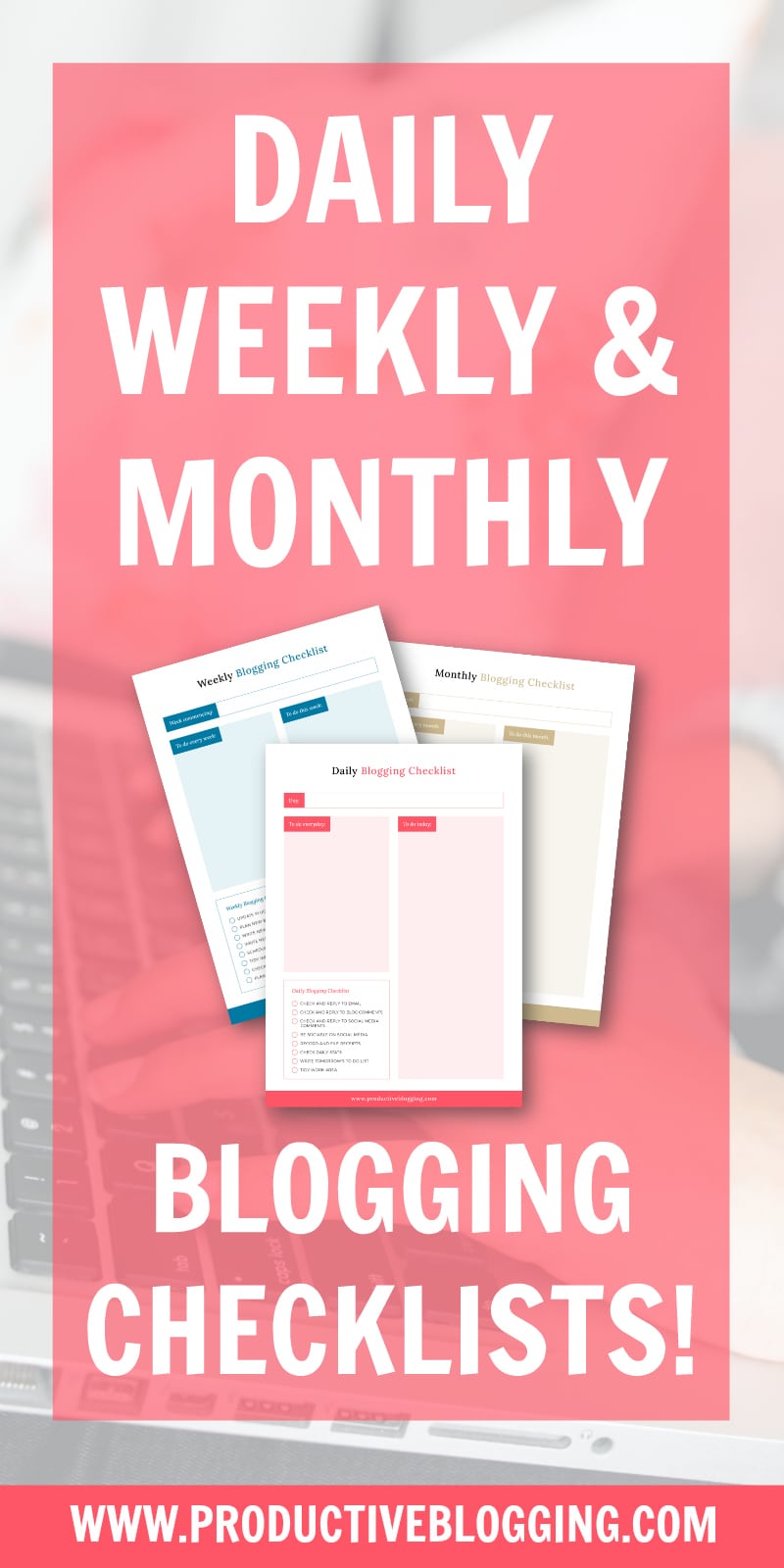 Blogging is a whole lot more than writing posts! How do you keep on top of all the tasks? Steal my daily, weekly and monthly blogging checklists to help you stay on track! #bloggingtodolist #bloggingtodolists #bloggingchecklist #bloggingchecklists #todolist #checklist #blogging #bloggers #bloggerofIG #instabloggers #bloggingtips #blogginghacks #productivity #productivitytips #productivityhacks #solopreneur #productiveblogging #productivebloggingcommunity