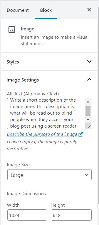 How to add an image in a blog post using the WordPress block editor