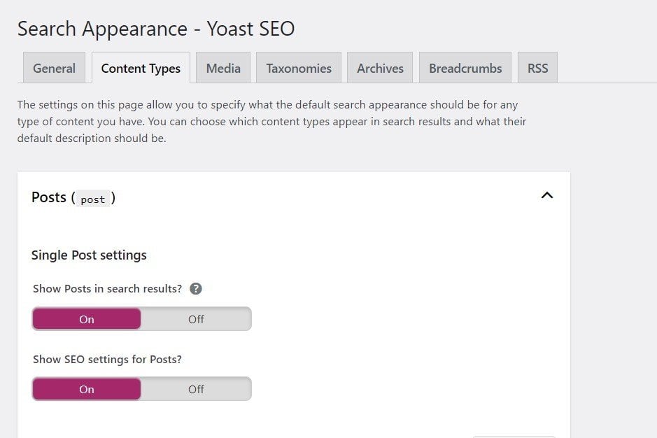 Yoast SEO plugin >> Search Appearance >> Content Types >> Single Post >> Show Posts in search results? Set to ON