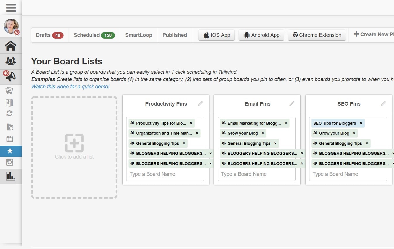 How to use board lists in Tailwind