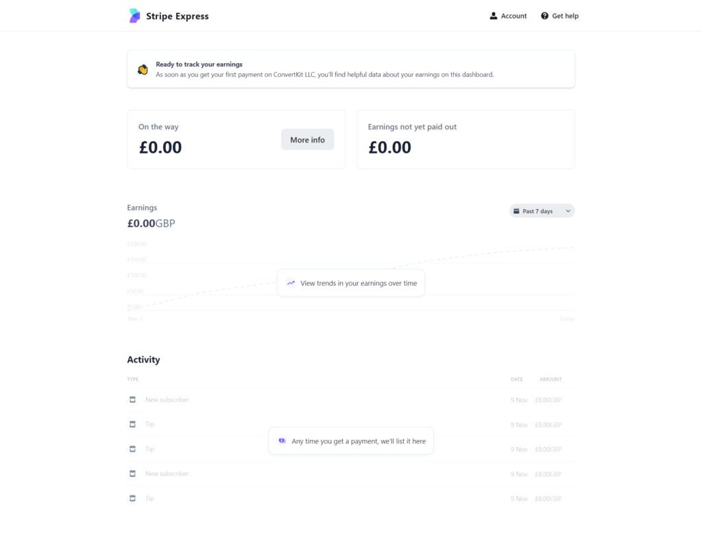 Stripe dashboard