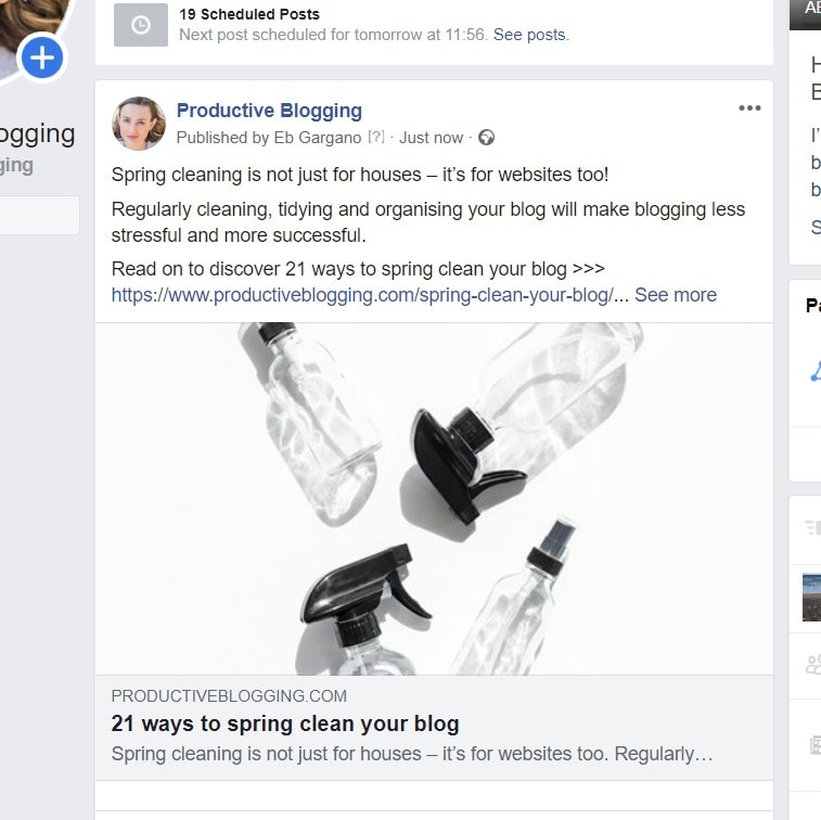 Example of how Yoast Social Tab settings look when the post is shared on Facebook