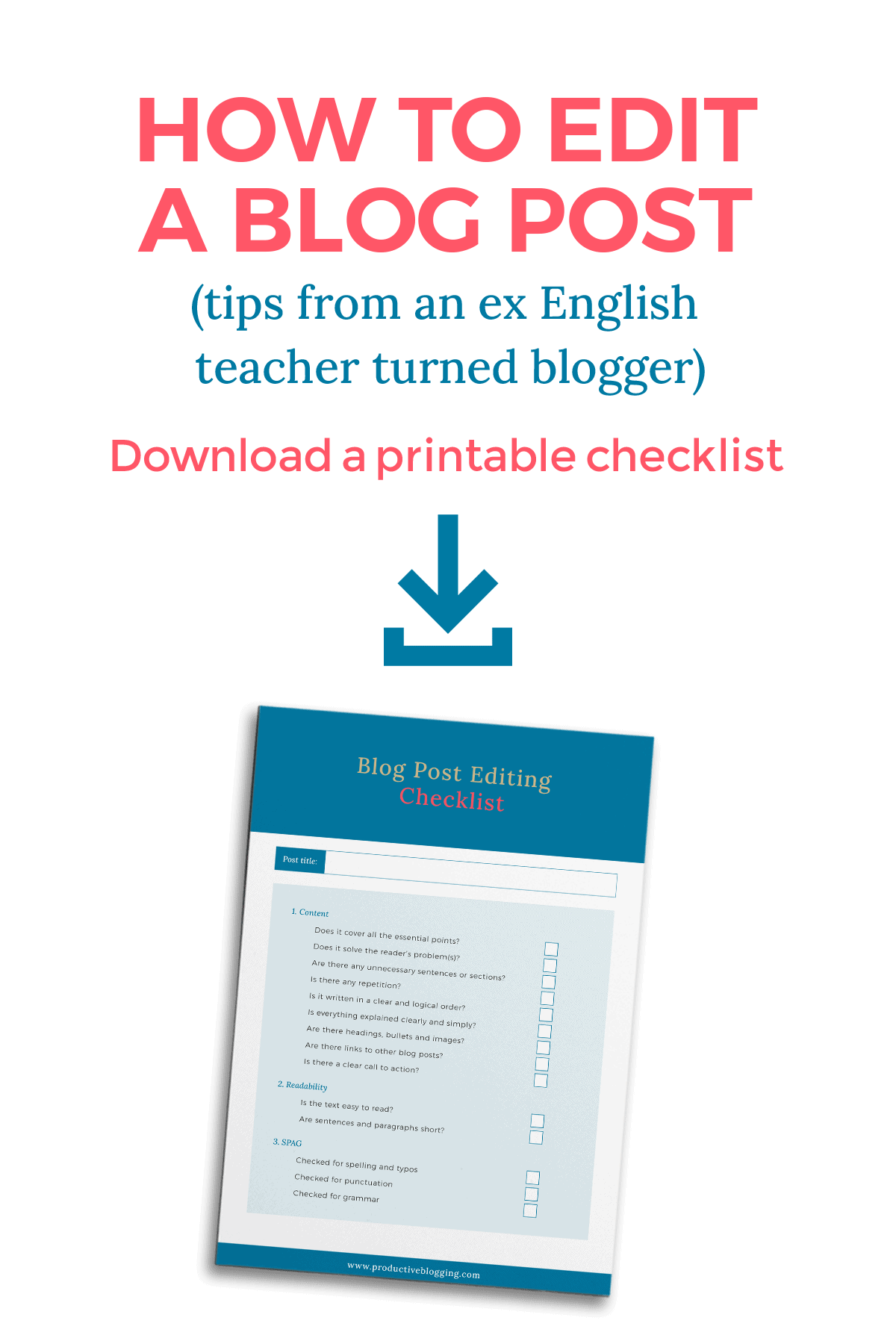 How to edit a blog post - click to grab the checklist!